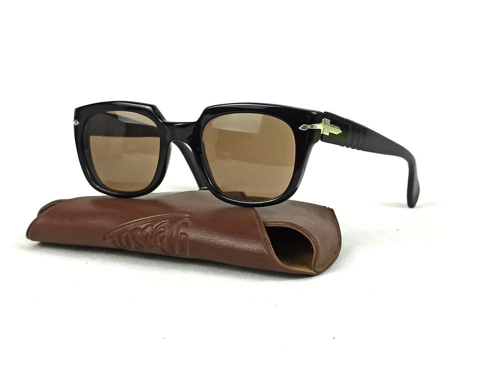 RARAS GAFAS DE SOL GANGSTER PERSOL RATTI VINTAGE MARCO NEGRO ITALIA AÑOS 60 AL AIRE LIBRE HOMBRES Foto 2 de 4