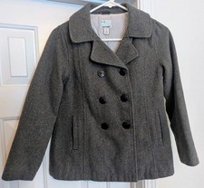 Girl's Gray Peacoat - Size Large 10-12 