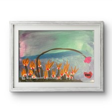 BLESSED#970 Seaside Pink Floral  12x9 Original Canvas Neo Abstract Expressionism