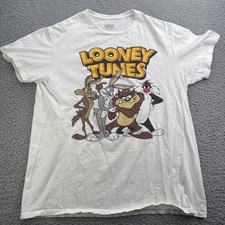VTG Warner Bros Looney Tunes T-shirt Size Large Bugs Sylvester Tasmanian Coyote