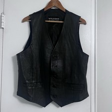 VTG Wilson s Men Genuine Leather Vest - Biker