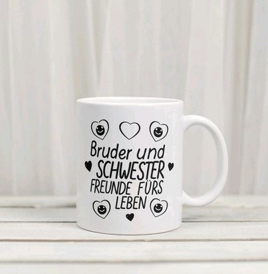 Bruder Schwester Liebe Zitat Spruch  Kaffee Tee Tasse Keramiktasse Geschenk Mug