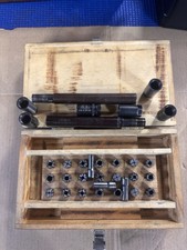 German Made Machinist Collet Chuck Set 21 Collets Holders Wooden Case