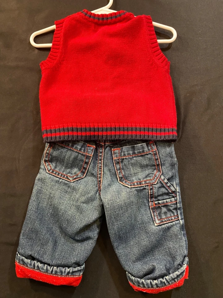 Conjunto Niño - Chaleco Náutica y Jeans Antiguos Azul Marino Talla 3-6 Meses Foto 2 de 2