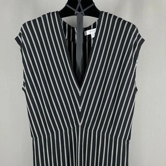 Max Mara Dress Womens Medium black stripe Vada midi designer casual leisure - Image 2 of 4