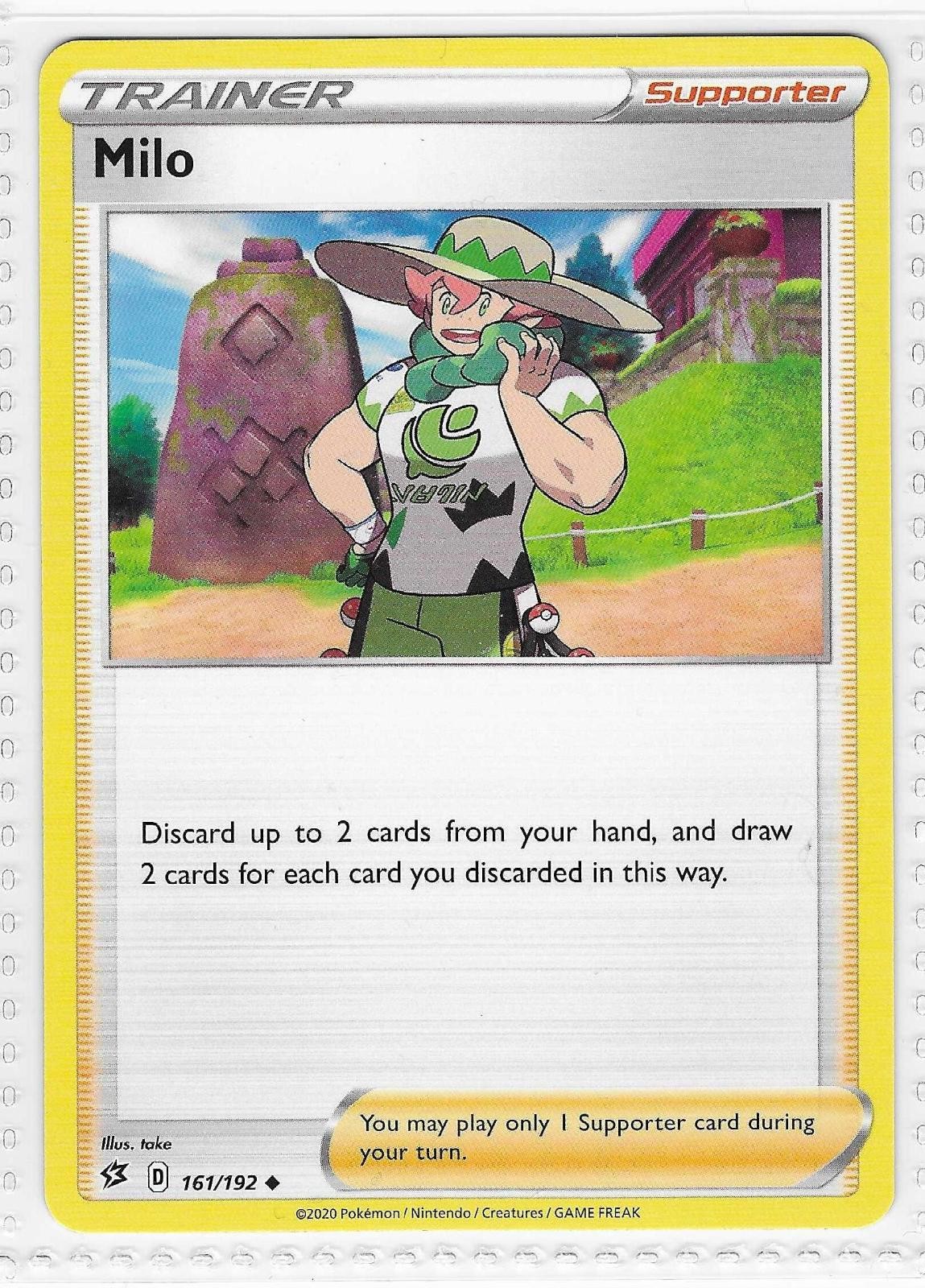 Milo 161/192 Uncommon Rebel Clash Pokemon Near Mint