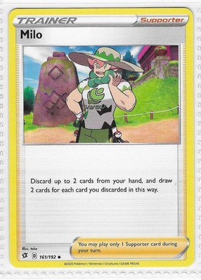 Milo 161/192 Uncommon Rebel Clash Pokemon Near Mint