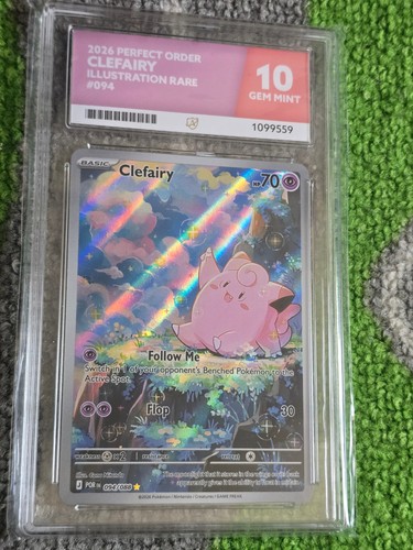 Pokemon TCG- Perfect Order- Clefairy Illustration  Rare Card, ACE 10 MINT.