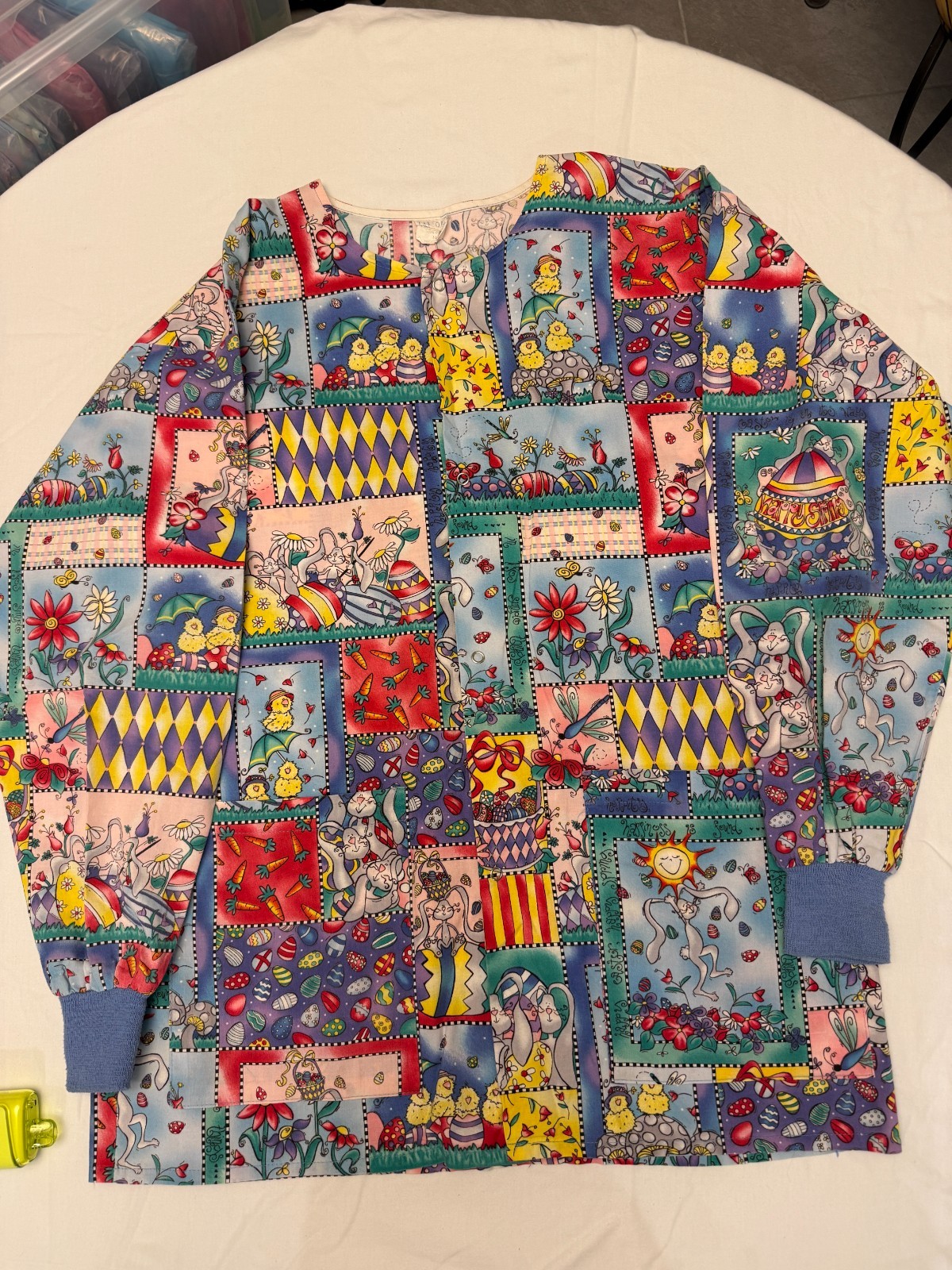 Tafford Uniform Scrub Easter Jacket "Happiness is… - image 1
