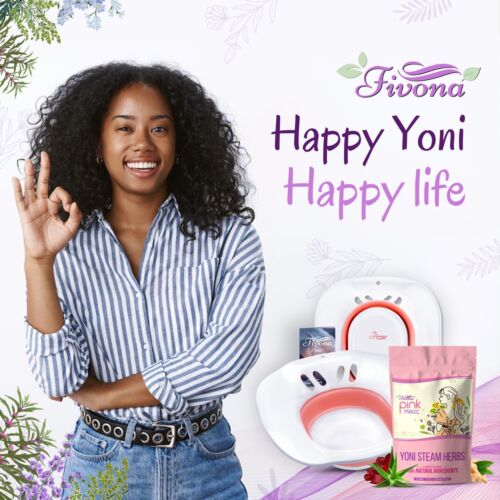 Fivona Yoni Steam Kit 2 in 1 Bundle Toilet Seat with Pink Premium Herbal Blend - Picture 6 of 7