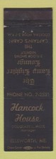 Matchbook Cover - Hancock House Ellsworth MA Lamp Lighter Lounge