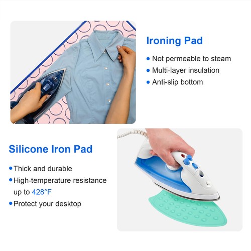 Ironing Mat Portable Travel Ironing Blanket Isolate Heat Pad Cover for Table Top - Picture 6 of 6