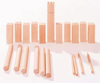 Izzy Holz Wikinger Kubb Schwedisches Schachspiel Gut für Kinder zu Handhaben - M