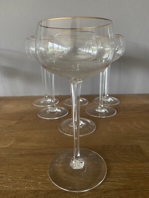 Konvolut MOSER KARLSBAD Weingläser -Lloyd ?- Vintage Design Bohemian Glasses-7x