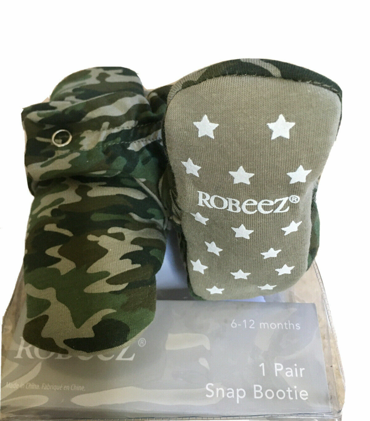 New Robeez Baby Snap Booties: Solids, Camo & Animal Designs; Sizes 