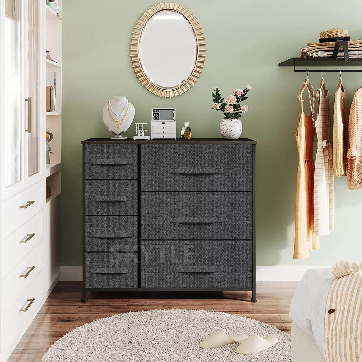 7 drawer fabric dresser deals