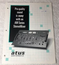 AUDIO TECHNICA AT AM SERIES STEREO MIXER ORIGINAL PRODUCT BROCHURE AD M614x