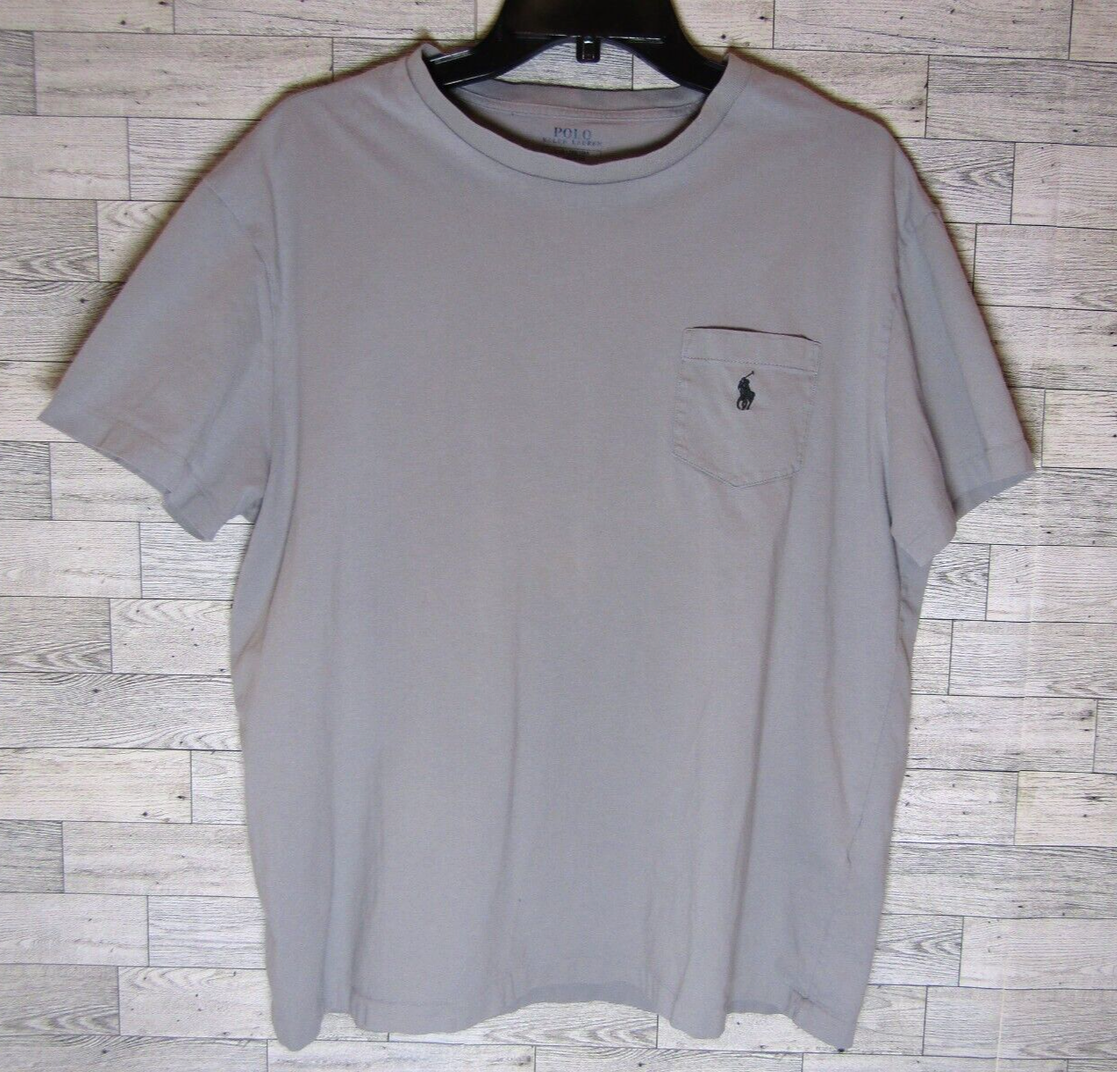 Polo Ralph Lauren camicia uomo grande L grigia vestibilità classica girocollo maglietta pony