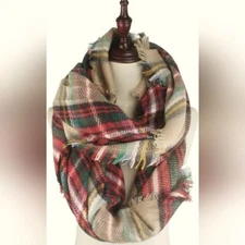 Vivian & Vincent Classic Tartan Scarf Plaid Check Square Soft Shawl - NEW!