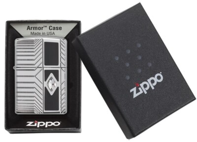 Zippo Armor Deep Carve Crystal High Polish Chrome Classy Tech