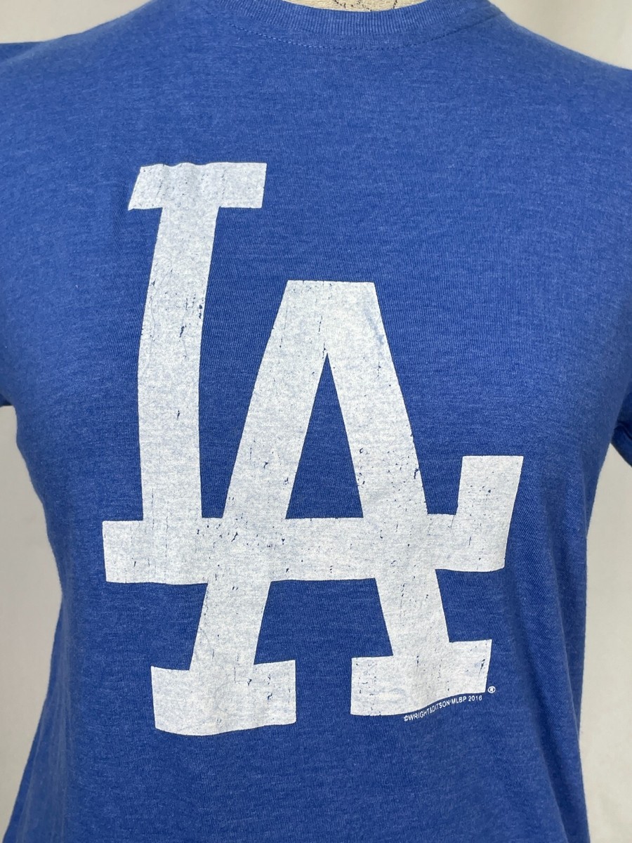 Los Angeles Dodgers MLB Wright & Ditson Retro Logo Blue T