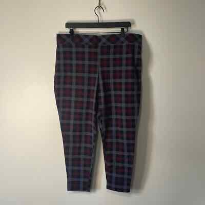Torrid Womens Plaid Legginngs Red Grey 3x