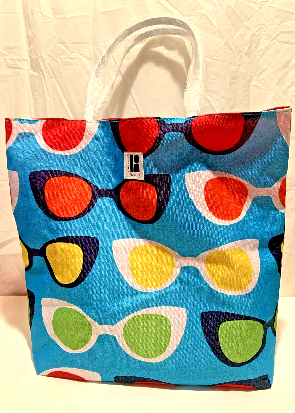 Estee Lauder Lisa Perry Graphic Sunglasses Nylon Tote Travel Hand