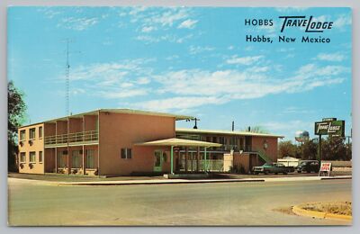 Roadside~Hobbs Travel Lodge Side View~Hobbs New Mexico~Vintage Postcard