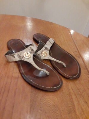 Tory Burch Thong Snakeskin Thora Sandal Sz9