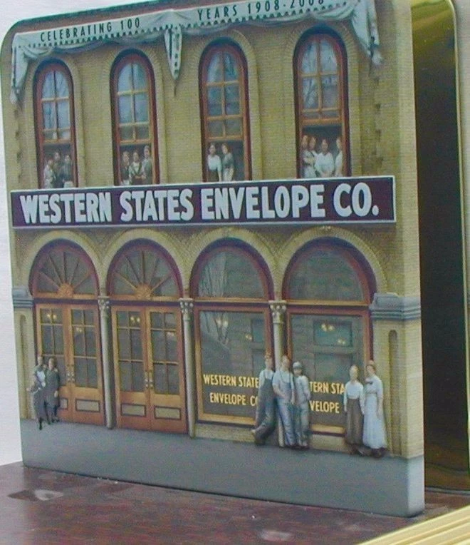 Sobre para correo de hojalata personalizado en relieve 100 aniversario Western States Foto 2 de 4