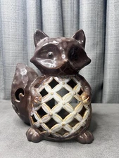 Ceramic Fox Candle Holder 8 Inch Outdoor Tabletop Lamp Whimsy Deco Rite Aid Home