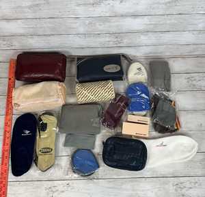 Vtg Flight Amenity Kit Bag Toiletry Kits Mixed Lot Qantas Delta Piedmont Used