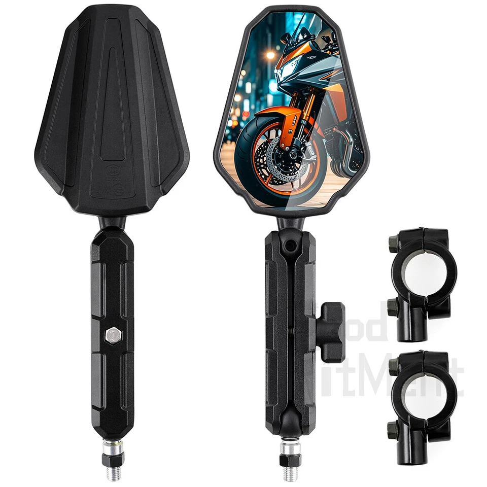 Par de espejos retrovisores de aventura para motocicleta 7/8" montaje en manillar M10 M8 para Honda CRF250F Foto 2 de 4