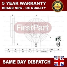 Fits Mini Cooper One 1.6 One D +Other Models Firstpart Front Brake Discs