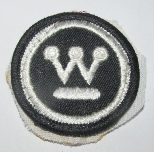 Vintage Westinghouse Electric Patch Black and White "W" Used Preowned