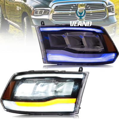 Voll-LED-Reflektor FrontScheinwerfer für 2009 2018 Dodge Ram 1500/2500/3500 Paar