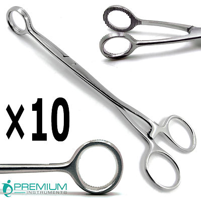 Collins Tongue Seizing Forceps 6.5'' Jaws 20mm Surgical Instruments Set of 10