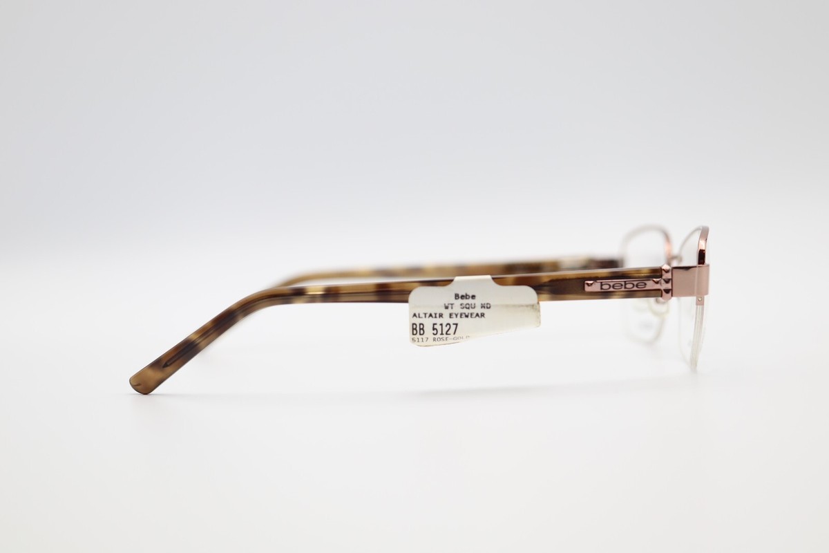 BEBE TOUGH COOKIE BB5127 708 Rose Gold 51-17-140 Half Rim  display picture 2