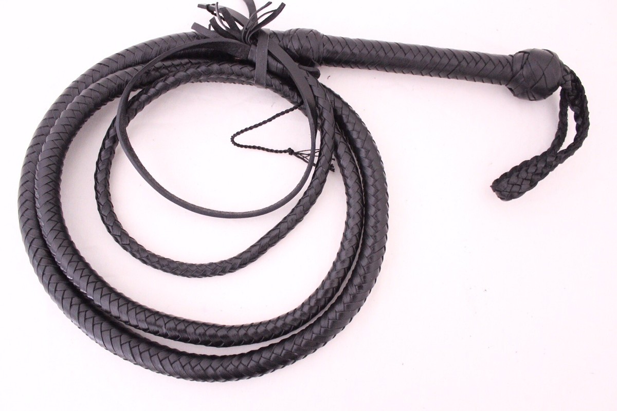 6 Foot Real 100% Leather Black Quality Riding Whip 6 Foot Real 100% Leather Black Quality Riding Whip