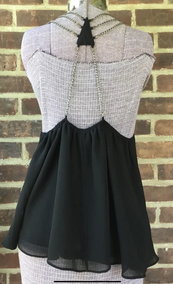 Millau Black Racer Back Sleeveless Blouse Size Small - Image 3 of 4