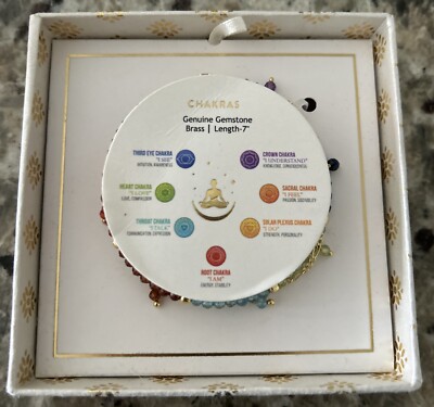 Shivam the 7 Chakras Genuine Gemstones   bracelet Snap Closure 7 
