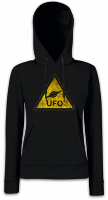 UFO SIGN Damen Hoodie Sweatshirt Alien Invader 12 Grey Area 51 TR3B Saucer Dark