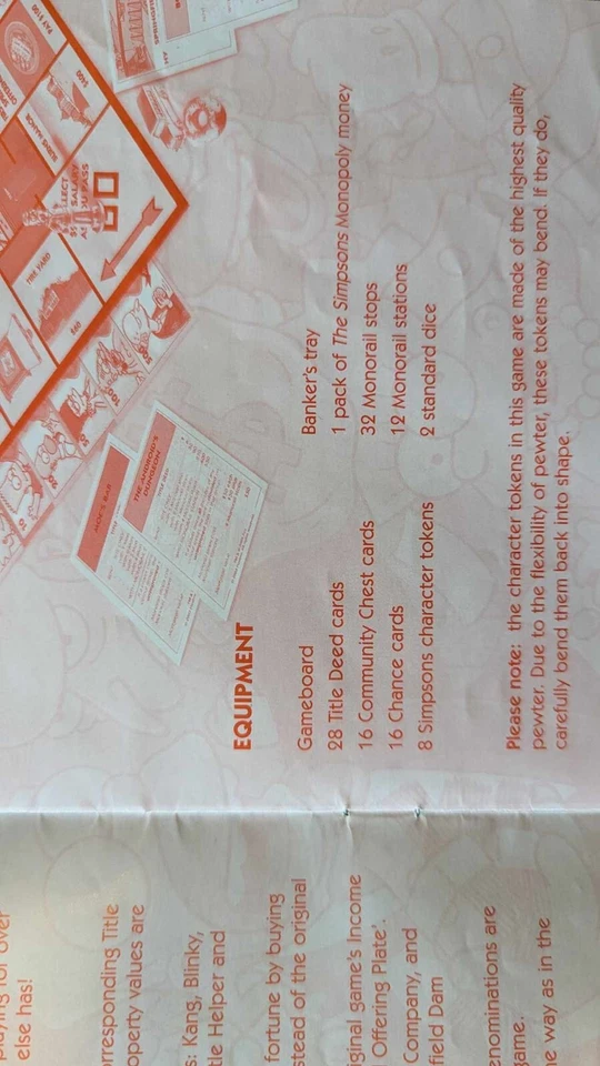 The Simpsons Monopoly Hasbro Parker Board Game 100% complete great condition - Image 3 of 3