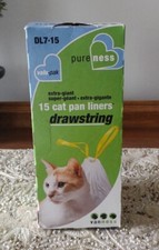 Van Ness Plastics Drawstring Cat Pan Liner White, 1ea/Extra-Giant, 15 ct. SSH
