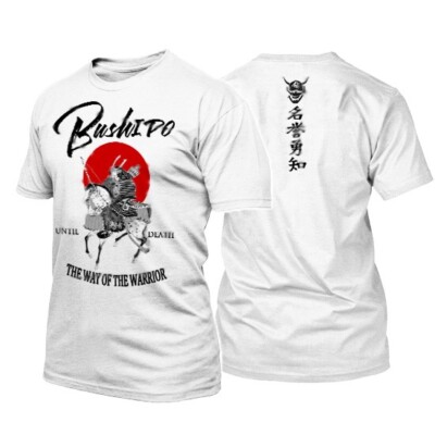 Samurai T-Shirt Japanese Warrior Kanji Bushido Code Shogun Katana New cotton tee