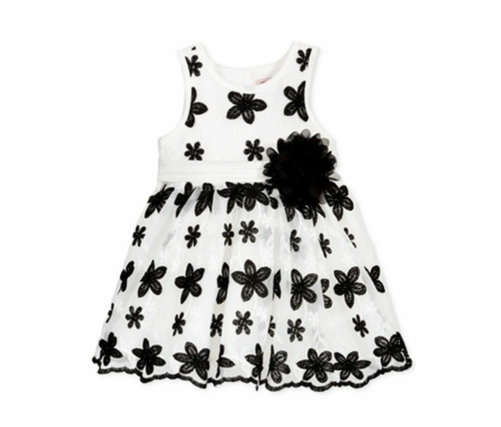 Nanette Lepore Embroidered Floral Mesh Dress, Baby Girls (0-24 Months) - White 3-6 Months