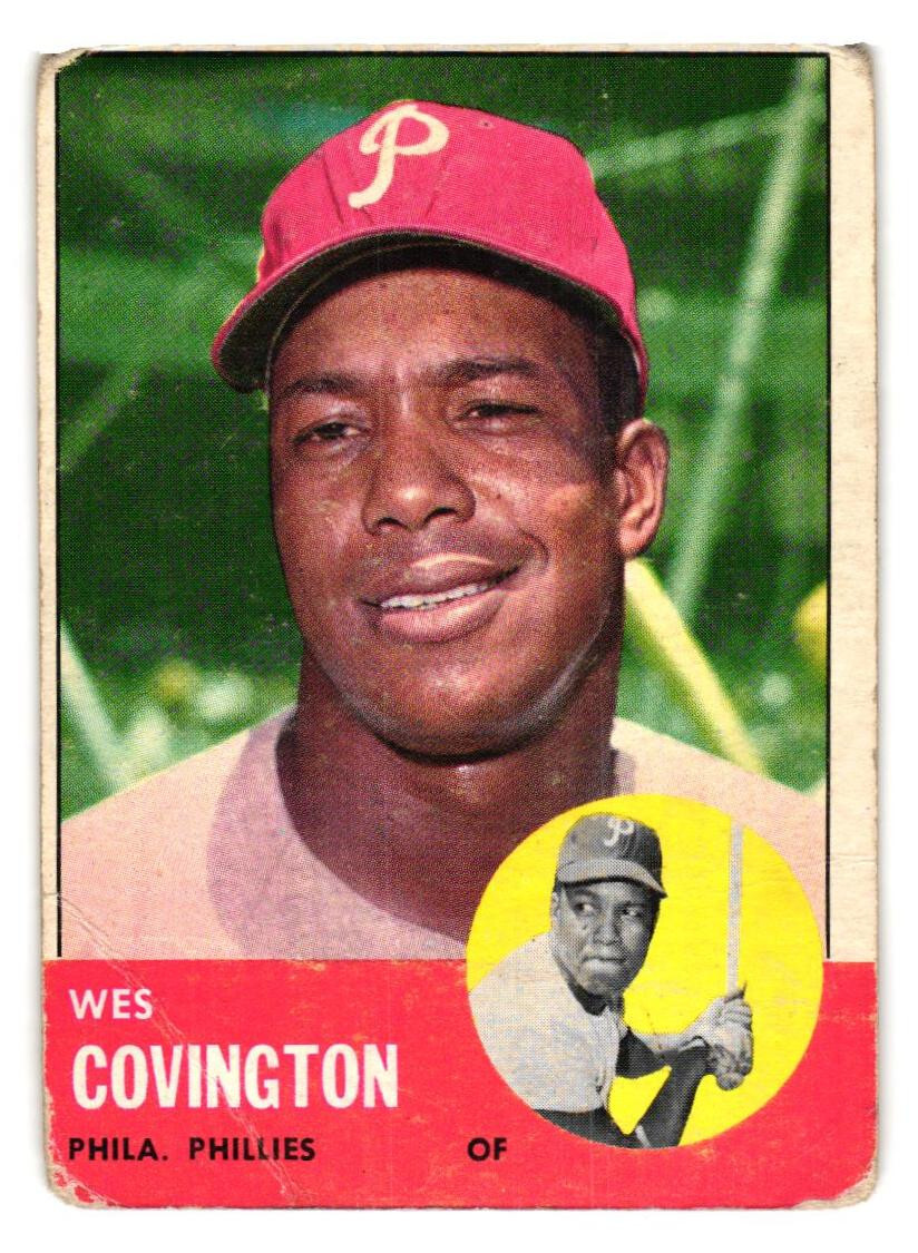 1963 Topps Baseball HIGH #529 Wes Covington G/VG Philadelphia Phillies Free Ship