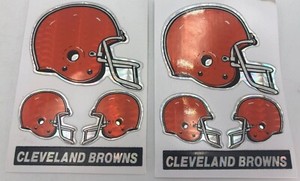 (6)x Cleveland Browns NFL Football Helmet Logo Hologram Card Stickers