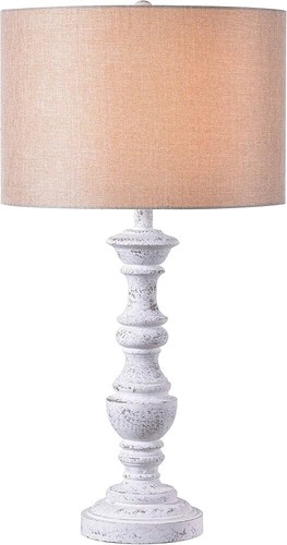 Kenroy Home Georgia Table Lamp, 28"H Dark Taupe Shade/Chalk White Base 35273CHLK