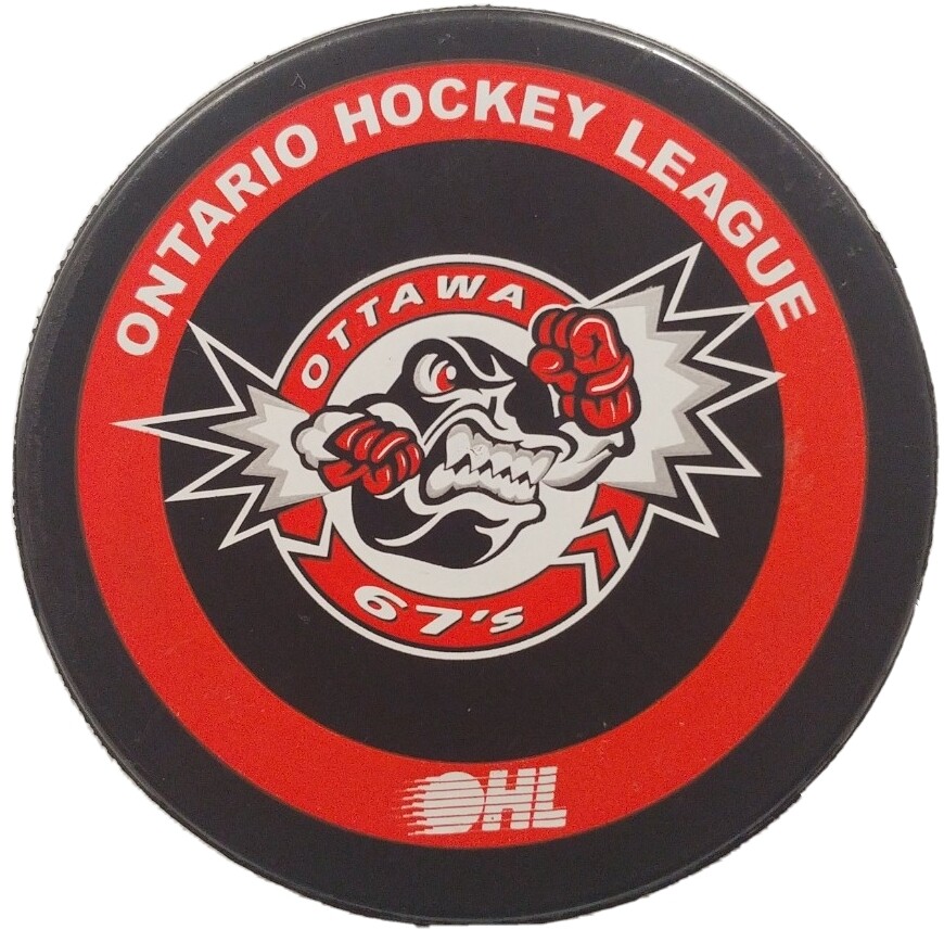 OTTAWA 67'S OFFICIAL SPONSORED CLIMEC HOCKEY PUCK VICEROY MFG. MADE IN 🇨🇦